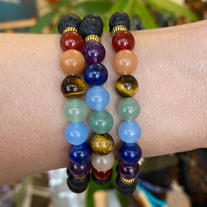 Chakra Lavastone Bracelet