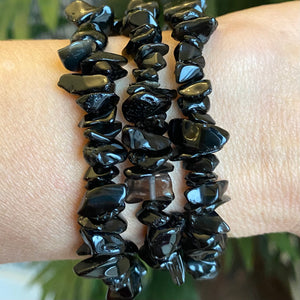 Obsidian Chip Bracelet