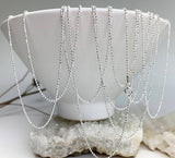 16” Sterling Silver Faceted Ball Chain