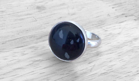 Snowflake Obsidian Ring Size 9