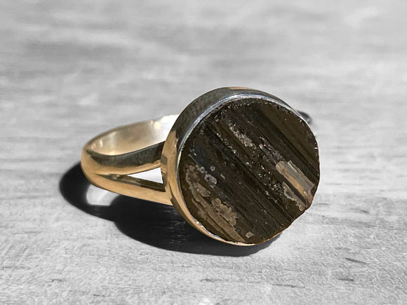 Black Tourmaline Ring Size 10