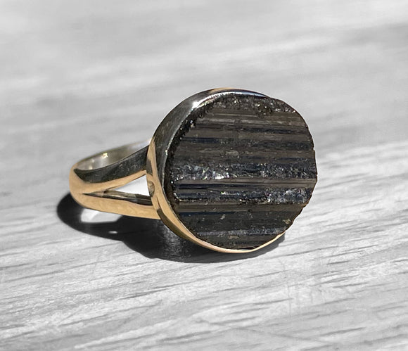 Black Tourmaline Ring Size 9