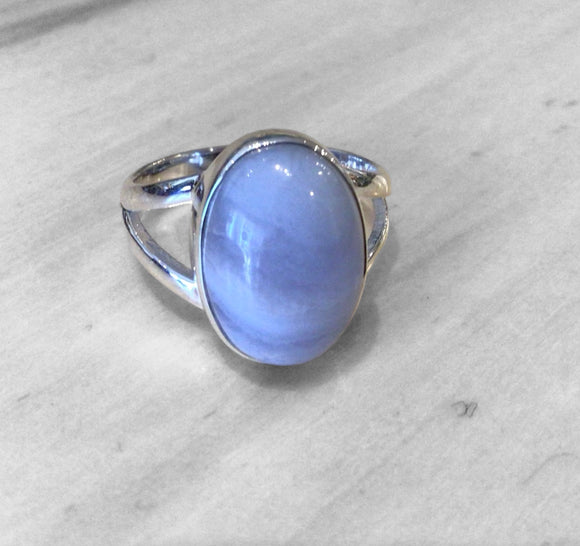 Blue Lace Agate Ring Size 7