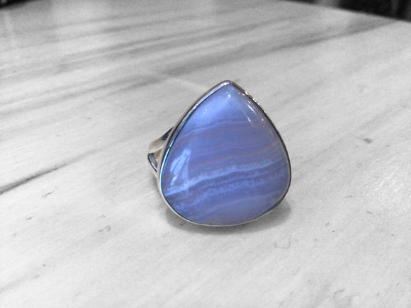 Blue Lace Agate Ring Size 10
