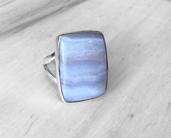 Blue Lace Agate Ring Size 9