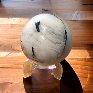 Tourmalinated Quartz Sphere