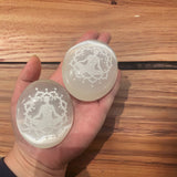 Selenite Etched Palm Stone