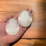 Selenite Etched Palm Stone