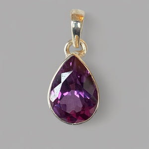 Alexandrite Tear Drop Pendant- Sterling Silver