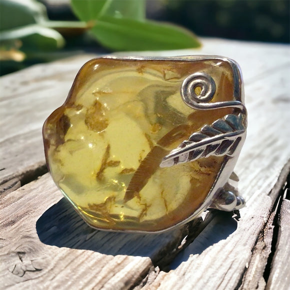 Baltic Amber Ring Size 8