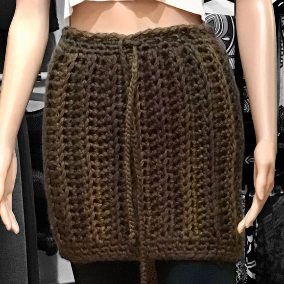 Chocolate Brown Crochet Bum Cozy Cowl - Size Medium, 32”