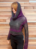 Crochet Crop Sweater - Size Medium
