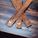 Wooden Incense Burner with Brass Details