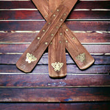 Wooden Incense Burner with Brass Details