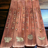Wooden Incense Burner with Brass Details