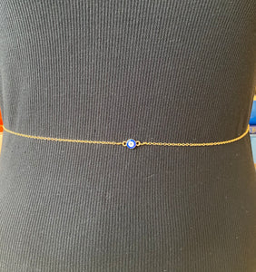 Single Evil Eye Belly Chain 24”-28”