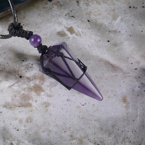 Amethyst Necklace with Adjustable Cord