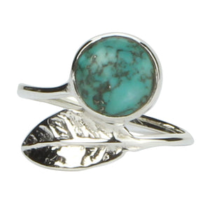 Turquoise Leaf Ring Size 3