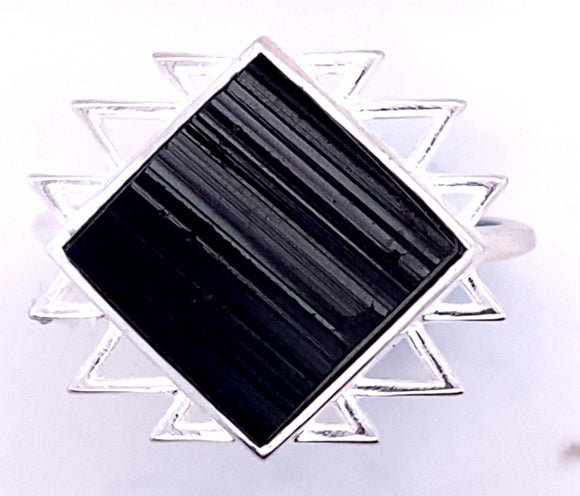 Black Tourmaline Ring Size 5