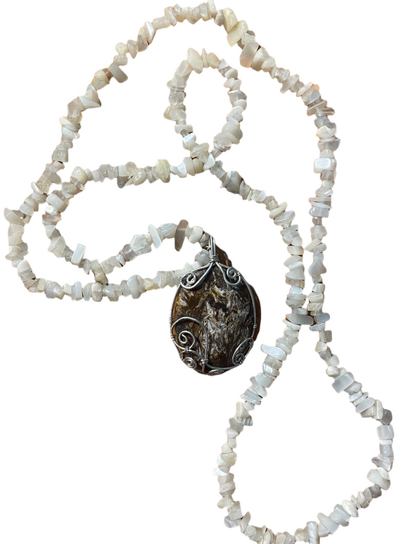 Serpentine and Moonstone Necklace