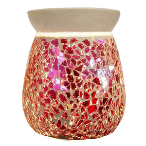 Crackle Glass Aroma Warmer & Diffuser - Red
