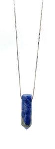 Sodalite Point on 24” Sterling Silver Box Chain - Orenda Style