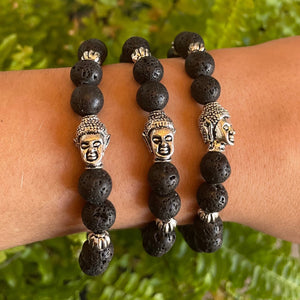 Lava Stone Buddha Bracelet