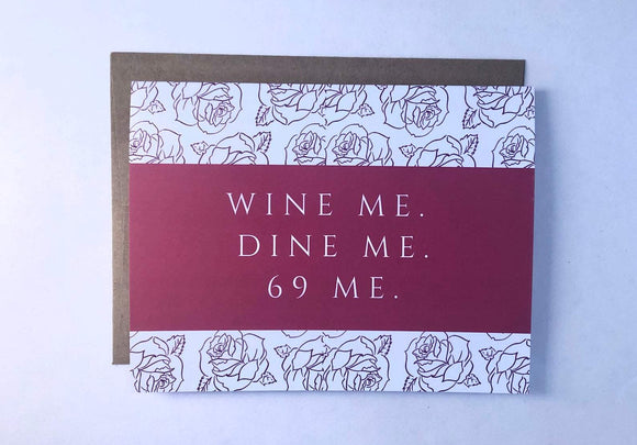 Pixie Card Wine Me, Dine Me
