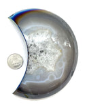 Titanium Aura Moon Agate Geode