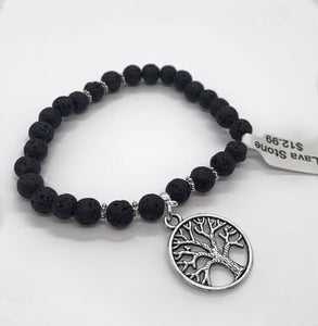 6mm Tree of Life Lava Stone Bracelet