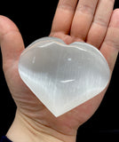 Selenite Heart Palm Stone