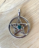Sapphire/ Emerald Pentacle  Pendant