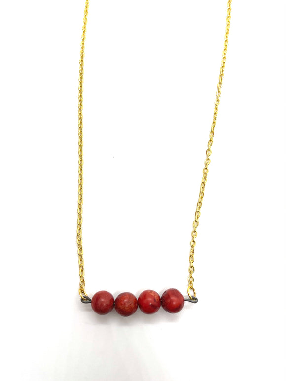Solitary Siren Red Coral Necklace