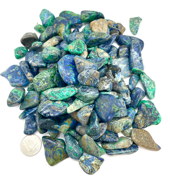 Azurite in Malachite Tumble Stone