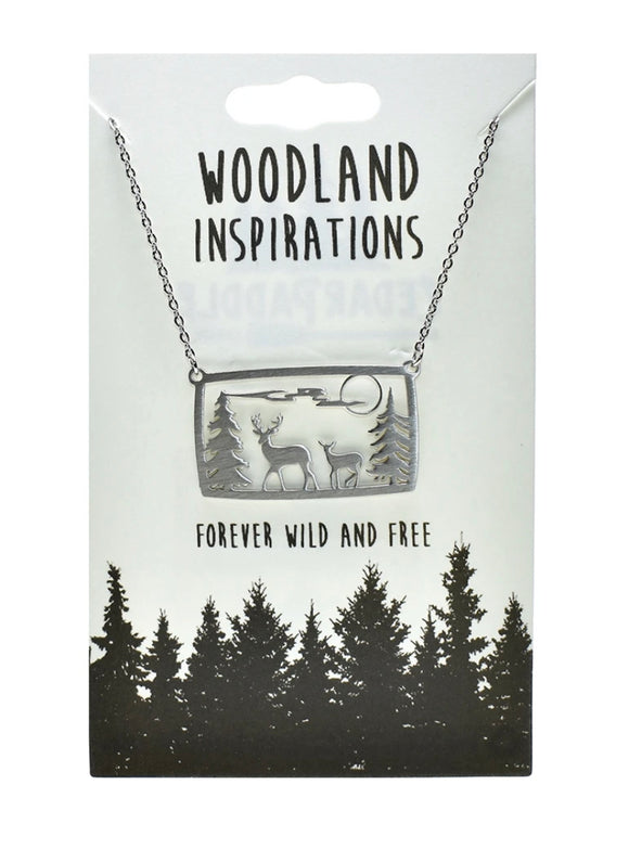 Woodland Two Deer Necklace