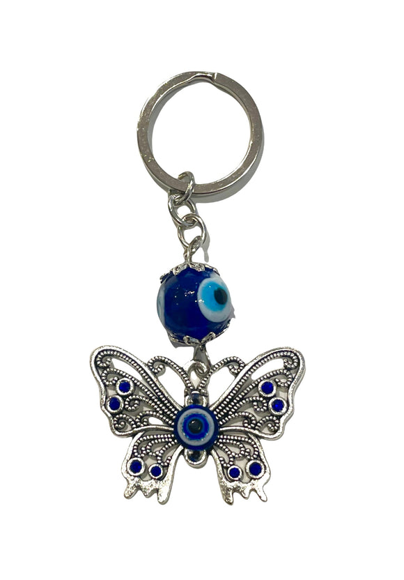 Evil Eye Butterfly Keychain