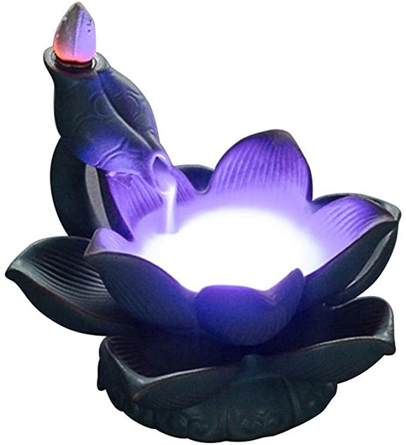 LED Lotus Backflow Incense Burner