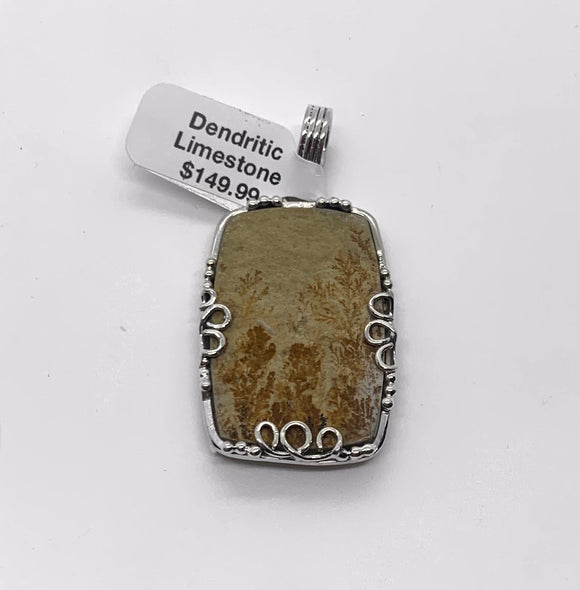 Dendritic Limestone Pendant