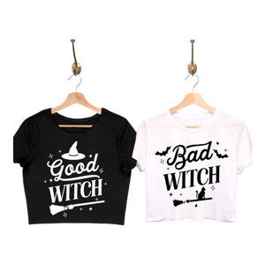 Bad Witch Crop Top- White
