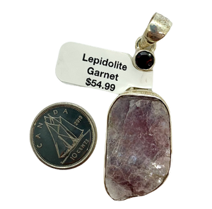 Lepidolite Garnet Pendant
