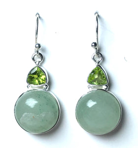 Jade and Peridot Earrings