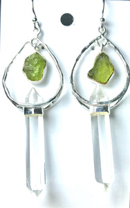 Peridot and Quartz Earrings