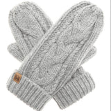 Womens Cable Knit Mittens