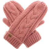 Womens Cable Knit Mittens