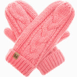 Womens Cable Knit Mittens