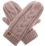 Womens Cable Knit Mittens